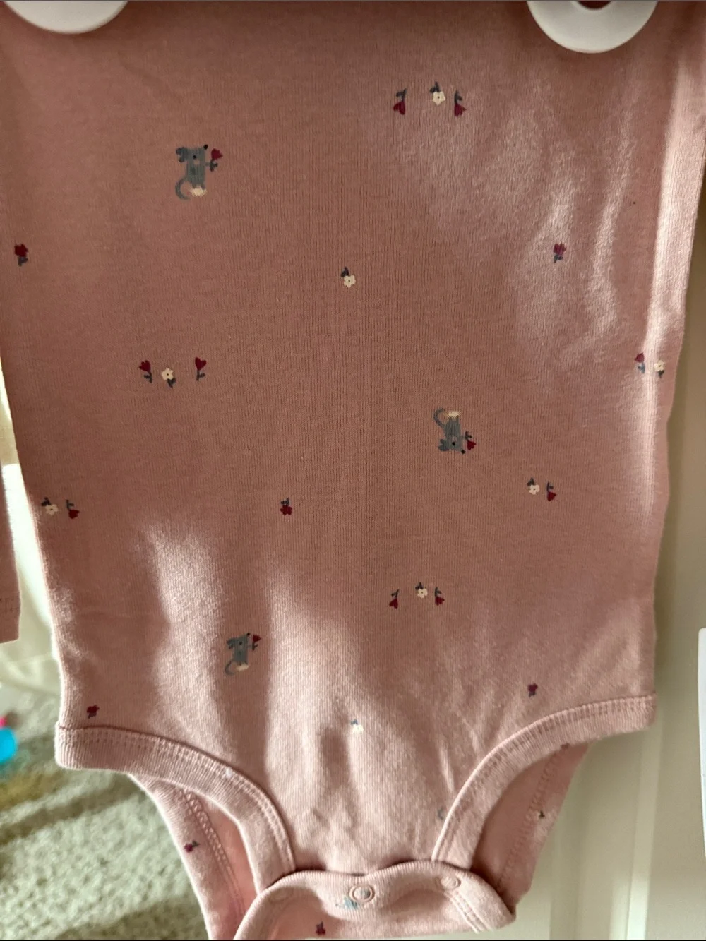 Carter's Cream Long-Sleeve One-Piece with Mouse 'Born to Be Kind'
